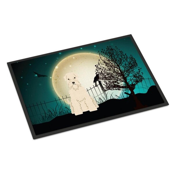 Carolines Treasures Halloween Scary Soft Coated Wheaten Terrier Indoor or Outdoor Mat, 24 x 0.25 x 36 in. BB2251JMAT - main
